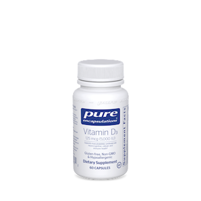 Pure Encapsulations Vitamin D3 125 mcg (5,000 IU) 60 vcaps