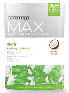 Coromega Max Super High Omega-3 Coconut 60 shots