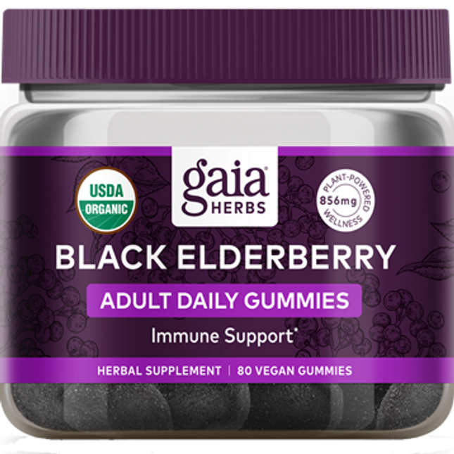 Gaia Herbs Black Elderberry Adult Daily 80 gummies