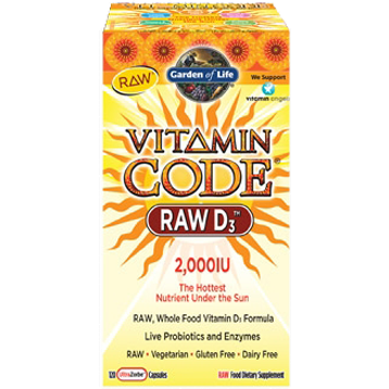 Garden of Life Vitamin Code RAW D3 120 caps