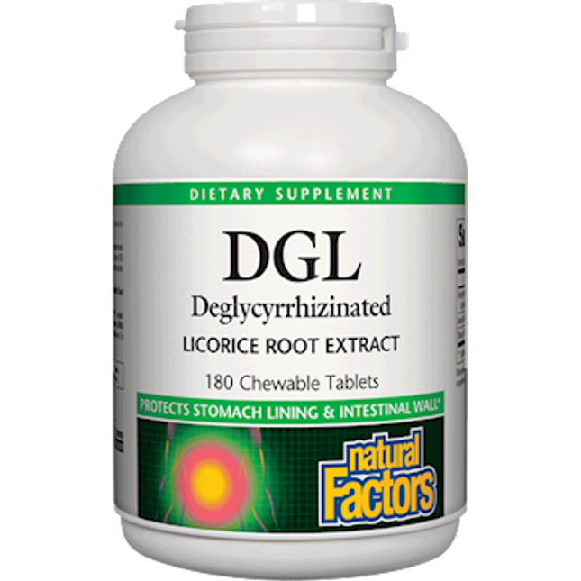 Natural Factors DGL 400 mg 10:1 Extract 180 tabs