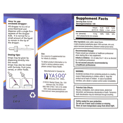 AC Grace IronUp liquid Grape 60 ml Supplement Facts