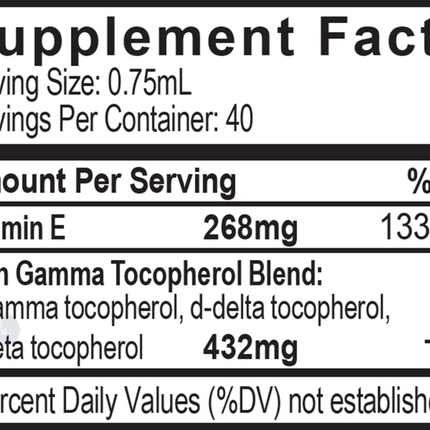 AC Grace Unique E Tocopherols Oil 30 ml Supplement Facts 