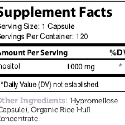 Advanced Nutrition by Zahler	Inositol 120 caps Supplement Facts