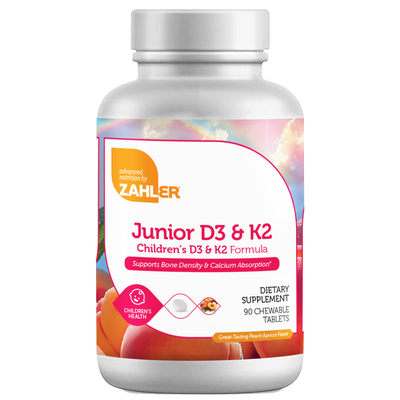 Advanced Nutrition by Zahler	Junior D3 & K2 90 chewtabs Supplement Facts 