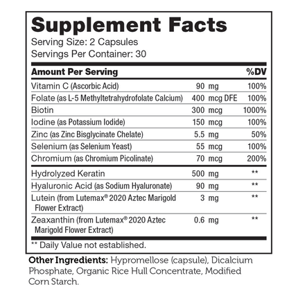 Advanced Nutrition by Zahler	SHINE 60 caps Supplement Facts 