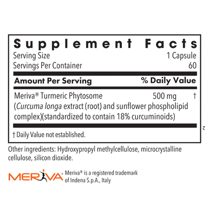 Allergy Research Group CurcuWIN 500 60 vegcaps Supplement Facts 