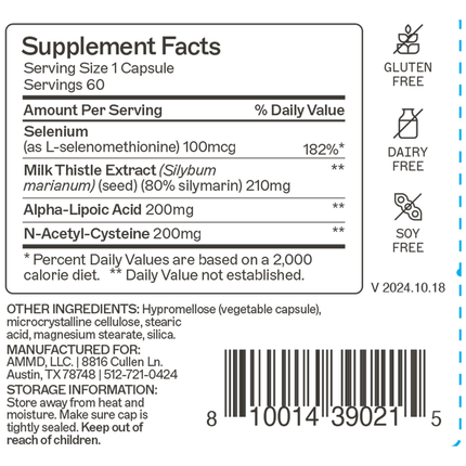 Amy Myers MD Liver Support 60 caps Supplement Facts