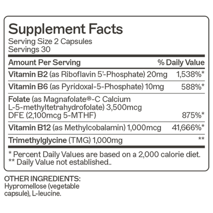 Amy Myers MD	Methylation Support 60 caps Supplement Facts 