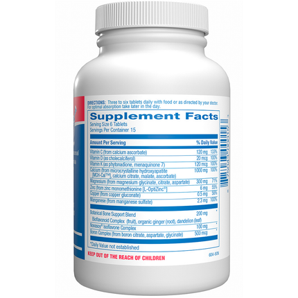 Anabolic Laboratories	Bone Support Formula 90 tabs Supplement Facts 