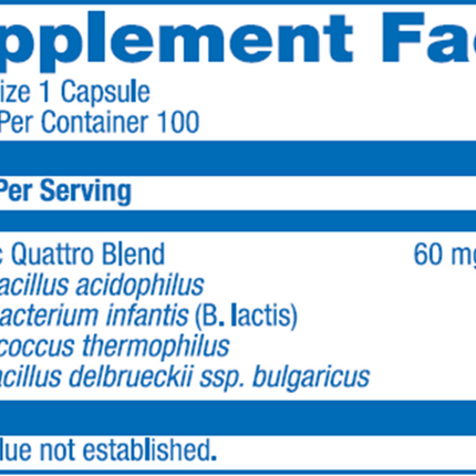 Anabolic Laboratories	Probiotic Complete 100 caps Supplement Facts