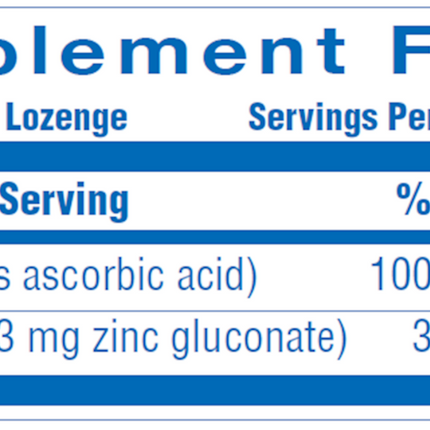 Anabolic Laboratories	Zinc Lozenges Orange 90 loz Supplement Facts 