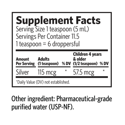 Argentyn 23	Argentyn 23 Dropper 59 ml Supplement Facts 