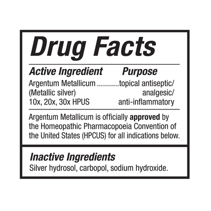 Argentyn 23	Argentyn 23 Professional First Aid Gel 59 ml Supplement Facts 