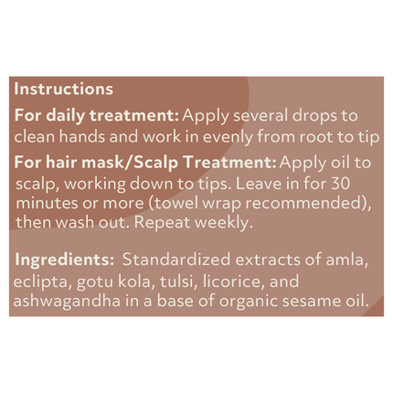 Ayush Herbs Rejuvenating Hair Oil 6 ounce Supplement Facts