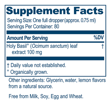 Ayush Herbs Tulsi Drops 60 ml Supplement Facts