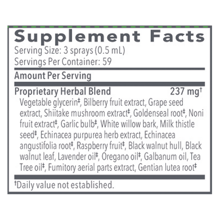 Biocidin Botanicals Biocidin TS Daily Herbal Throat Spray 30 ml Supplement Facts 