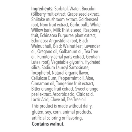 Biocidin Botanicals Dentalcidin Broad-Spectrum Toothpaste with Biocidin 3 ounces Supplement Facts 