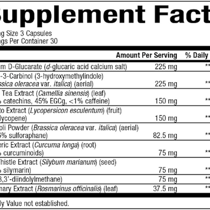 Bioclinic Naturals EstroVantage EM 90 vcaps Supplement Facts