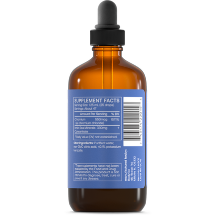 BodyBio Chromium Liquid Mineral 2 ounce Supplement Facts