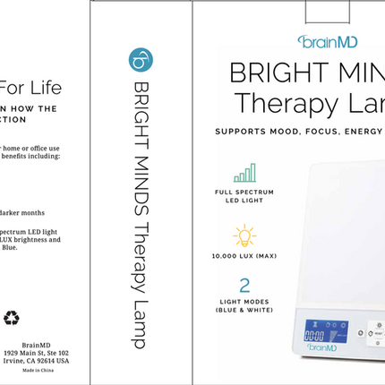 Brain MD Bright Minds Therapy Lamp 1 unit Supplement Facts 