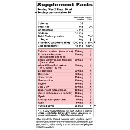 Buried Treasure ACF Extra Strength 16 fl oz Supplement Facts 