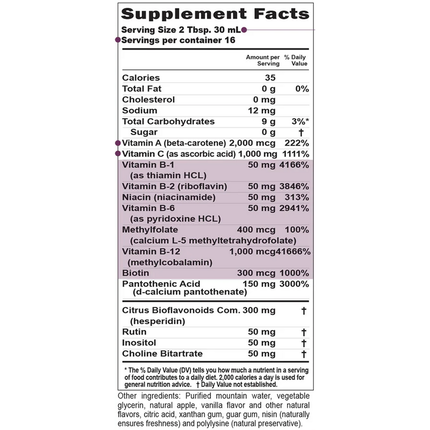 Buried Treasure B Complete 16 fl oz Supplement Facts 