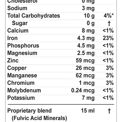 Buried Treasure Concord Grape Mineral 33 fl oz Supplement Facts