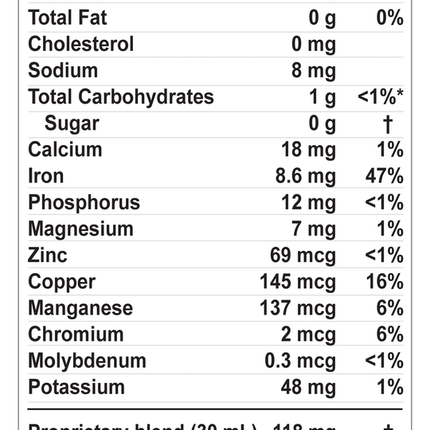 Buried Treasure Pure Minerals 33 fl oz Supplement Facts 