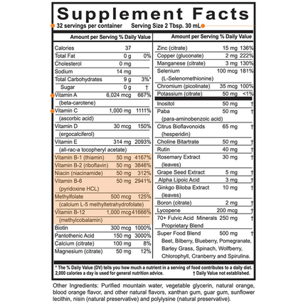 Buried Treasure VM 100 Complete 33fl oz Supplement Facts 