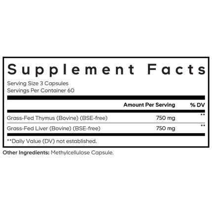 CodeAge Beef Thymus 180 caps Supplement Facts 