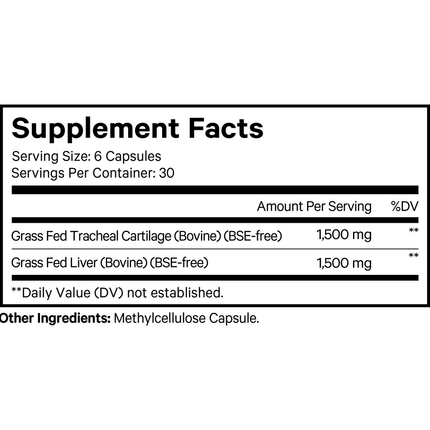 CodeAge Cartilage Collagen Capsules 180 caps Supplement Facts 