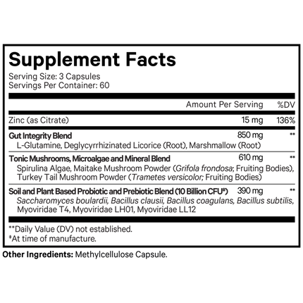 CodeAge Gut Health Formula 180 caps Supplement Facts 