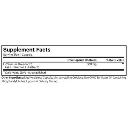 CodeAge Liposomal L-Carnitine+ 90 caps Supplement Facts
