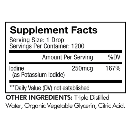 CodeAge Liquid Iodine USDA Organic 2 fl oz Supplement Facts 
