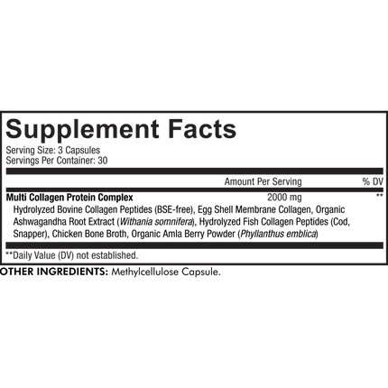 CodeAge Multi Collagen Capsules 90 caps Supplement Facts 