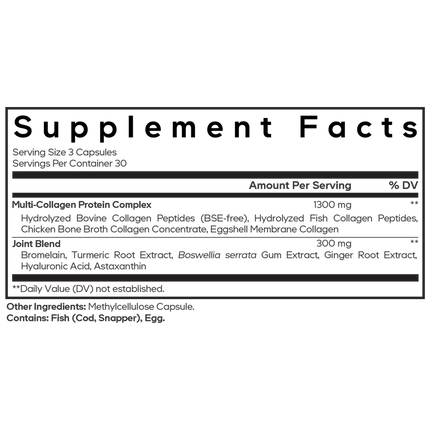 CodeAge Multi Collagen Joint Formula 90 caps Supplement Facts