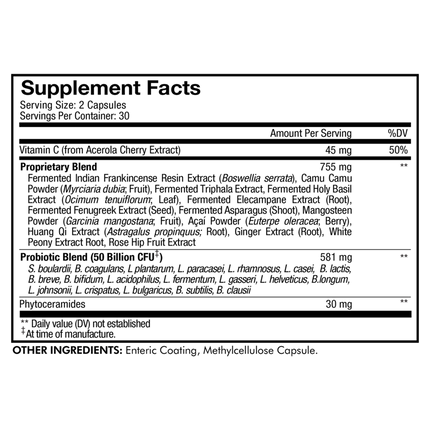 CodeAge Skin Probiotic 60 caps Supplement Facts 