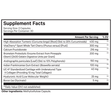 CodeAge Supreme Joint Health 60 caps Supplement Facts 