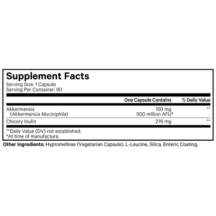 Codeage Akkermansia 500 Ultra 90 caps Supplement Facts