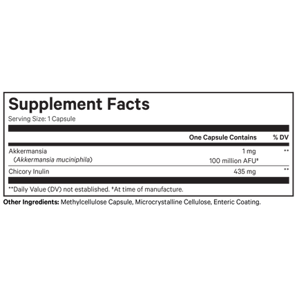 Codeage Akkermansia 90 caps Supplement Facts 