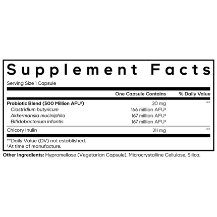 Codeage GLP-1 Probiotic+ 90 caps Supplement Facts 