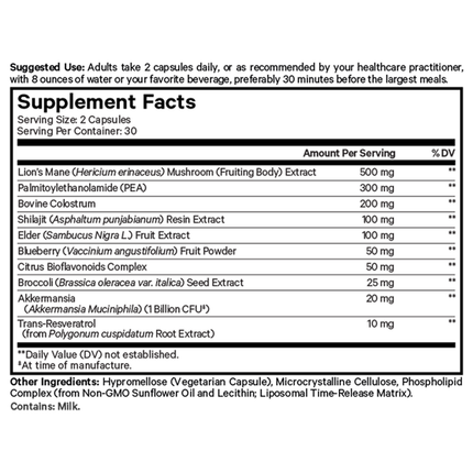 Codeage GLP-Harmony Companion+ 60 caps Supplement Facts 