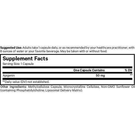 Codeage Liposomal Apigenin 90 caps Supplement Facts 