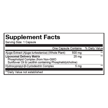 Codeage Liposomal Turkesterone 120 caps Supplement Facts 