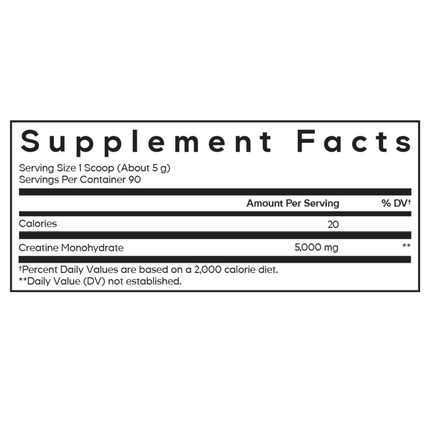 Codeage Liposomal Creatine Monohydrate 455 grams Supplement Facts 