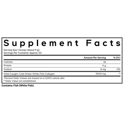 Codeage Marine Collagen Peptides 450 grams Supplement Facts 
