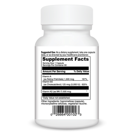 Davinci Labs A.D.K 60 caps Supplement Facts