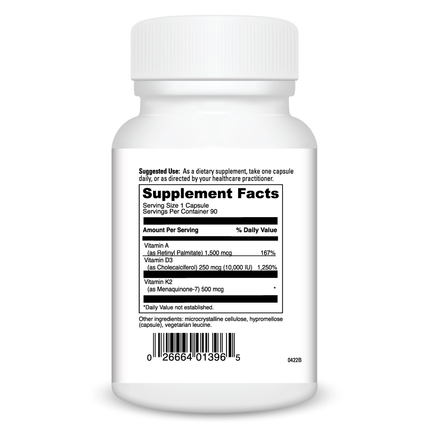 Davinci Labs ADK 10 90 caps Supplement Facts