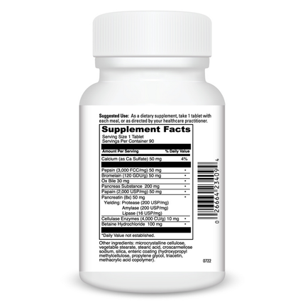 Davinci Labs All-Zyme 90 tabs Supplement Facts